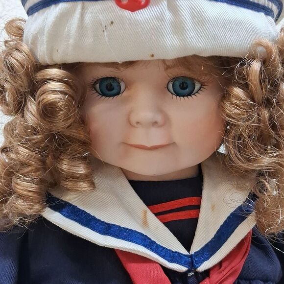 Nautical Themed Doll with Red Shoes - Picture 3 of 6